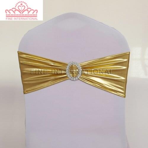 Metallic gold chair sash/band with plastic buckle