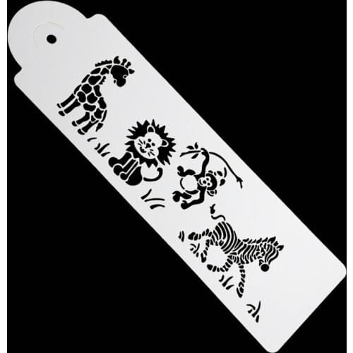 Cute Giraffe Zebra Monkey Lion Cake Mould Cake Stencil Airbrush Painting Mold Cookies Fondant Cake Mousse Decorating Mold