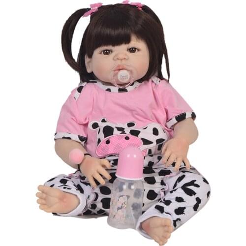 Fashion 23 Inch Reborn Baby handmade Full Silicone new arrivals bathe menina bonecs doll Toy Doll bedtime play house toys doll