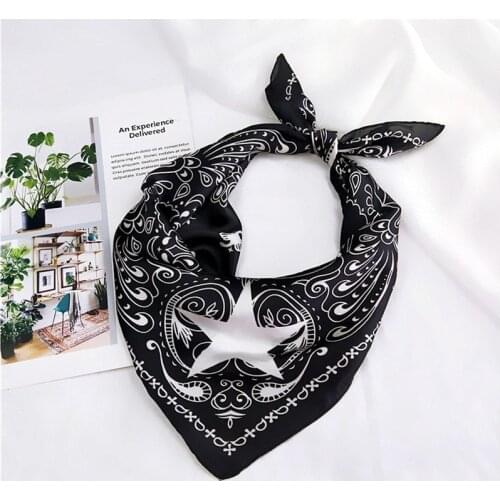 Fashion Women Elegant Handkerchief Foulard Femme Square Silk Scarf Skinny Retro Head Neck Hair Tie Band Bandana Scarf