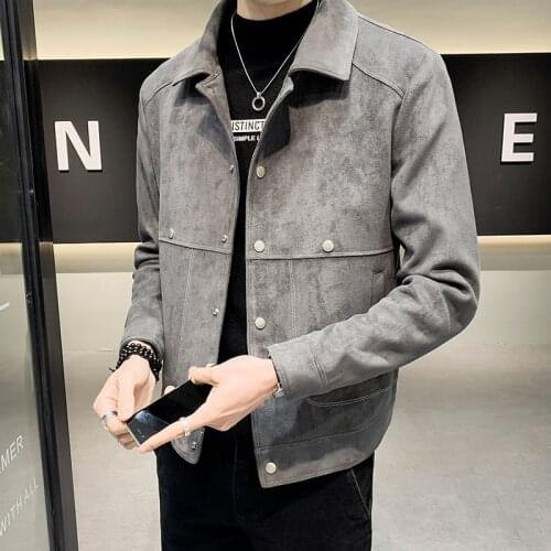 Jacket mens 2021 autumn and winter deer skin velvet short windbreaker young and middle-aged fashionable and handsome casual lar