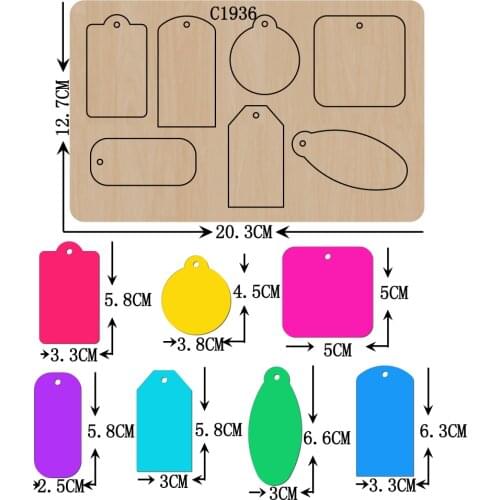 New Card, tag Wooden die Scrapbooking C1936 Cutting Dies