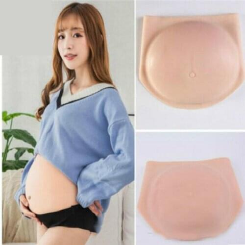 New Silicone Jelly Fake Pregnant Belly Artificial Baby Bump Belly Test Full Body Shapewear Bodyshaper Waist Shaper Plus Size