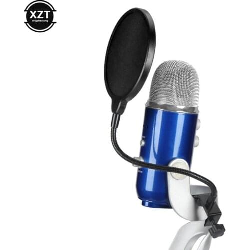 Durable Double Layer Windscreen Studio Microphone Flexible Wind Screen Mask Mic Pop Filter Bilayer Shield for Speaking Recording
