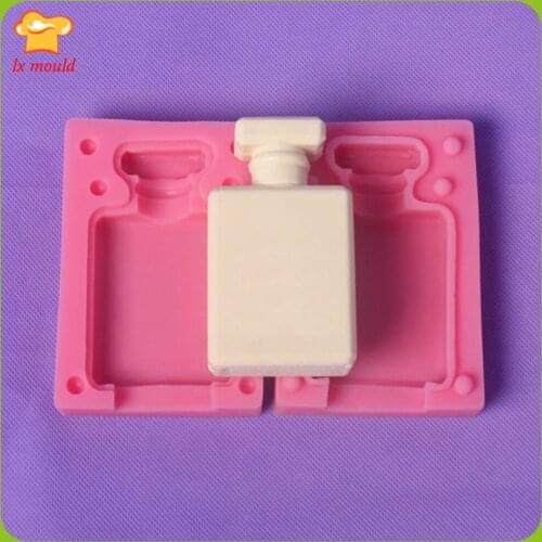 3D Fashion Perfume Bottle Silicone Molds Soap Candle Tool Liquid Cake Mold Fondant 2 Pieces Silicone Mould