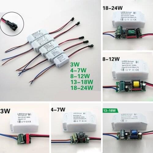 LED Driver 3~24W LED Power Supply Unit AC90~265V Lighting Power Supply Adapter Transformers For LED Power Lights