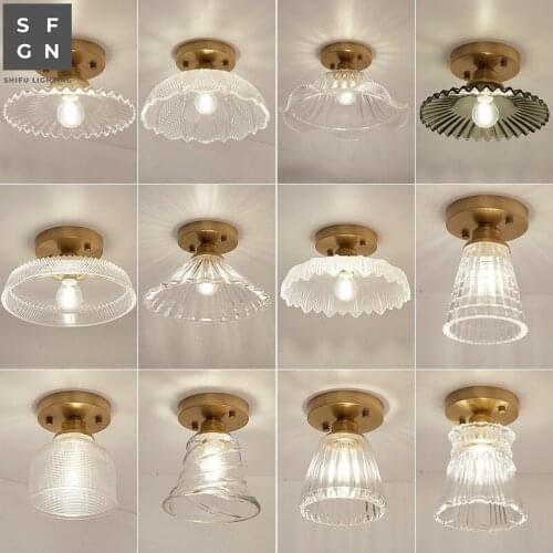 LED Ceiling Light lamps Modern Copper Lamp Aisle lights Fixture Bedroom Kitchen Balcony Surface Mount Flush Panel home lighting