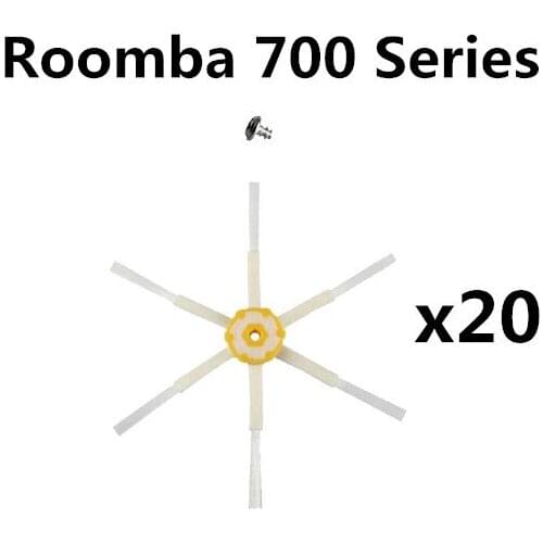 20pcs Accessories six-paw-Side brush For irobot Roomba 700 Series 740 750 760 770 Robotic Vacuum Cleaner Spare Part (Free scre)