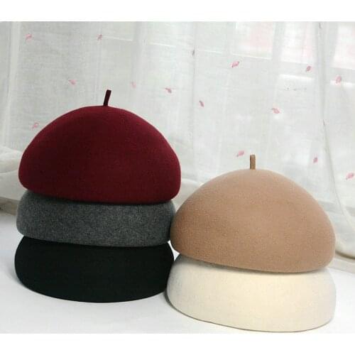 Elegant Winter 100% Australian Wool Felt Fedora Red Black Wedding Hats Women Female Berets Caps Pillbox Hat Chapeau