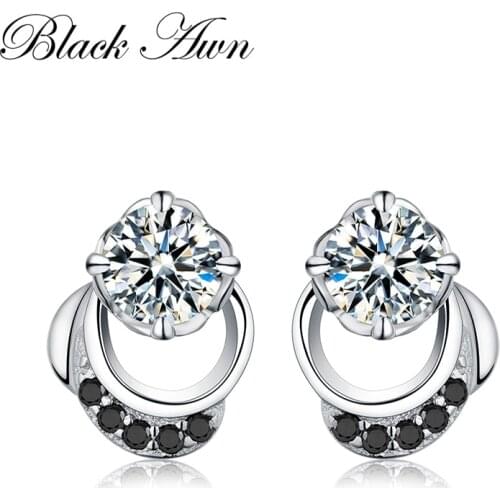 Cute Genuine 2g 925 Sterling Silver Jewelry Wedding Stud Earrings for Women Female Earring T096