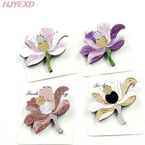 1pcs) BR113 Acrylic Flower Brooch (Safty Pin) Easter Glitter