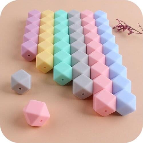 10Pcs BPA Free Silicone Beads DIY Pacifier Clip Chain Silicone Teething Toy Baby Molar Teether Beads Newborn Nursing Accessories