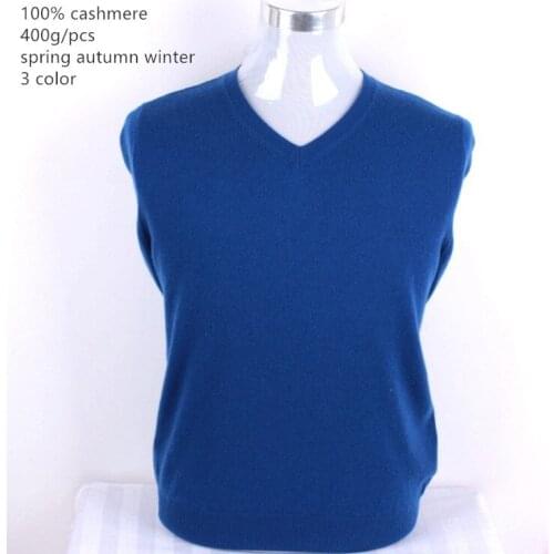 Naizaiga 100% cashmere v-neck solid blue wine red black winter men pullovers fashion father sweater , YDSM15