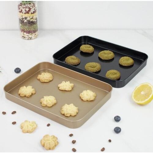 10in Rectangular Bread Cake Baking Tray Non-stick Coating Carbon Steel Oven Shallow Plate