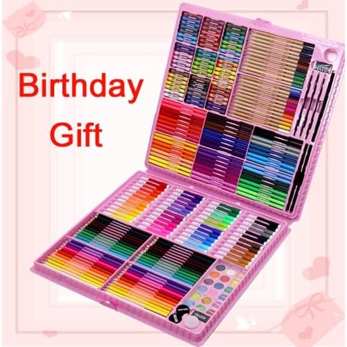 176/288pcs Art Sets Watercolor Children Painting Drawing Tools Art Marker Brush Pen Supplies Kids For Gift Box Office Stationery