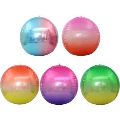 5pcs Gradient Color 22 Inch 4D Square Round Shining Balloons Wedding Aluminum Foil Balloon Festival Outdoor Birthday Party Decor