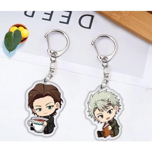 Anime MORIARTY THE PATRIOT William James Moriarty Pendant Keychain Acrylic Keyring Charm Cosplay Decor Q Version Birthday Gifts