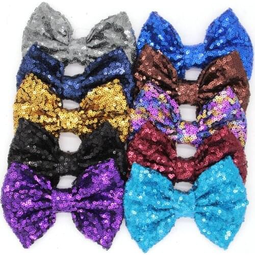 1000pcs/lot 54 Colors 5" Big Sequins Messy Bow Without Clips Hair Accessories Hair Bow For Headband DIY Hairband Decoration