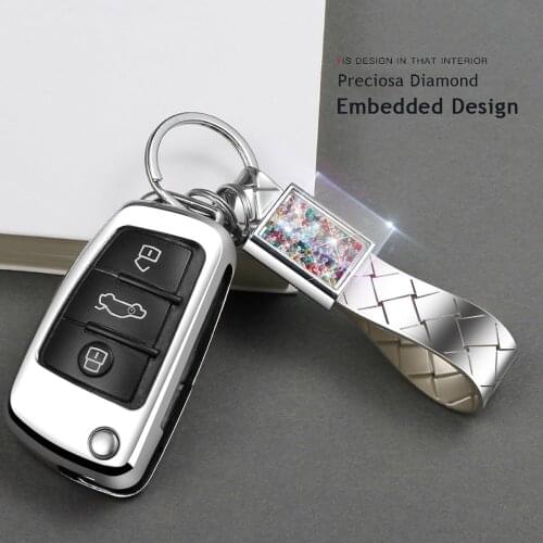 TPU Folding Car key case Shell For Audi R8 A1 A3 A4 A5 A6 A7 A8 Q3 Q5 Q7 C5 C6 A4L A6L S1 S3 RS6 TT 2005-2013 Sport Protector