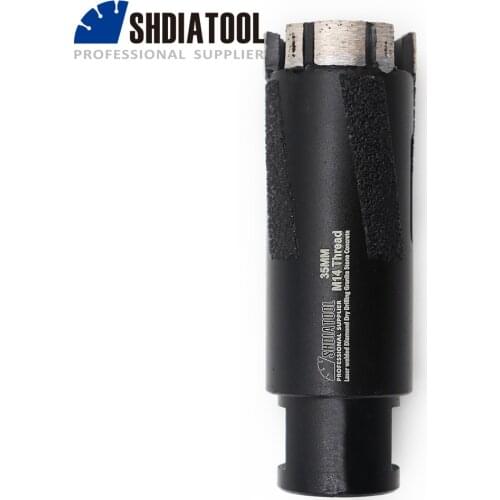 SHDIATOOL 2pcs Laser Welded Diameter 35mm Diamond Dry Drilling Core Bits With Side Protection 5/8-11 Thread