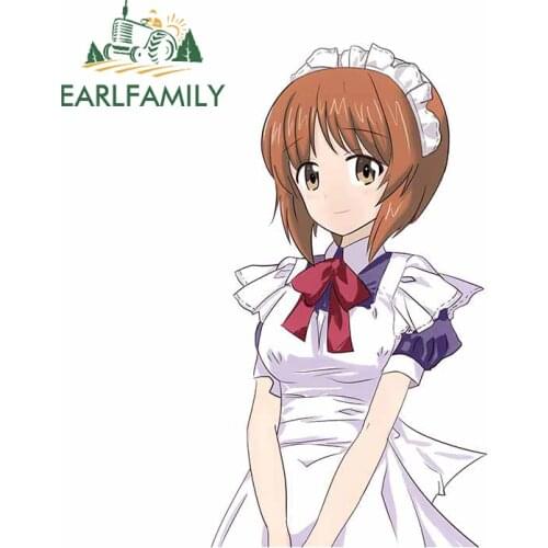 EARLFAMILY 13cm x 7.1cm for Nishizumi Miho GIRLS Und PANZER Car Stickers Waterproof Creative Decals Vehicle Motorcycle Decor