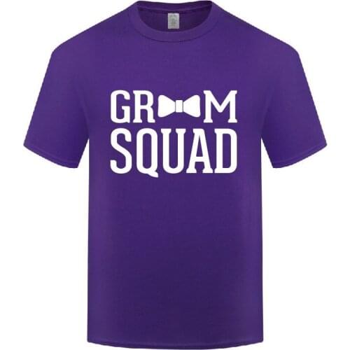 Funny Groom Squad Cotton T Shirt Retro Men O-Neck Summer Short Sleeve Tshirts Short Clothing