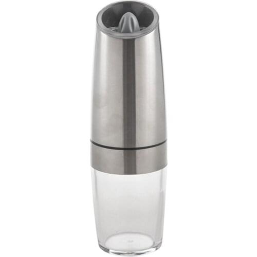 Gravity Electric Salt And Pepper Grinders Set - Battery Operated, Stainless Steel Automatic Pepper Mills With Blue Led Light