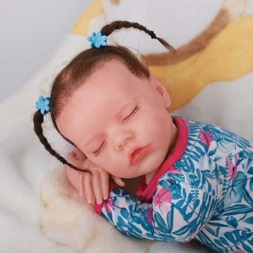 Hoomai 17 Inch Reborn Doll Silicone Full Body True To Like Newborn Girl Baby Doll Toy For Kid Christmas Gift Bedtime Playmate