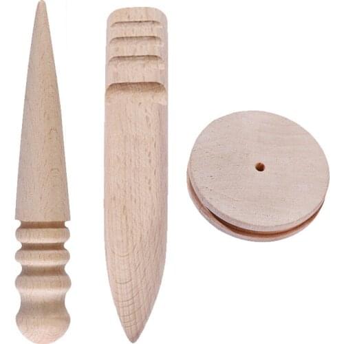 Leathercraft Edge Trimmer Polishing Tool Multi-Size Round Wood Stick Milling Leather Edging Stick Polished Flat Rods