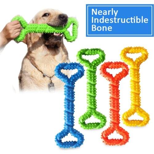 Interactive Dog Chew Toy for Aggressive Chewers Tough Durable Hard Dog Toys Non-Toxic Bone Clean Teeth Teething Stick Big Dogs