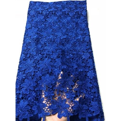 JRB-52809 LACE Royal Blue African Lace Fabric High Quality Guipure Cord Water Soluble Lace For Festival Dress Sewing