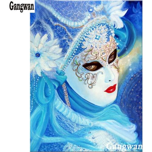 Custom photo DIY Diamond Painting Cross Stitch mask woman 5D handicraft Full square round rhinestone Diamond Embroidery Mosaic