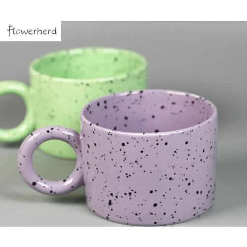 Splashing Ink Ceramic Mug Coffee Mug Tea Cup with Round Porcelain Handle Coffee Cup Office Home Water Cup Teaware Coffeeware