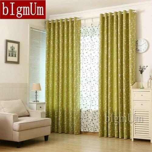 Embroidered Linen Curtains For Living Room / Kitchen Pastoral Style Rustic Leaves Window Drapes/Home Furnishing