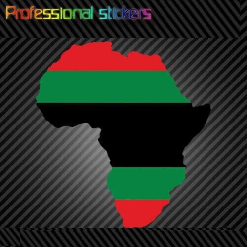 Africa Shaped Pan African Flag Sticker Black History Pan Africanism for Car Windows, Laptops, Mobile Phones, Office Supplies