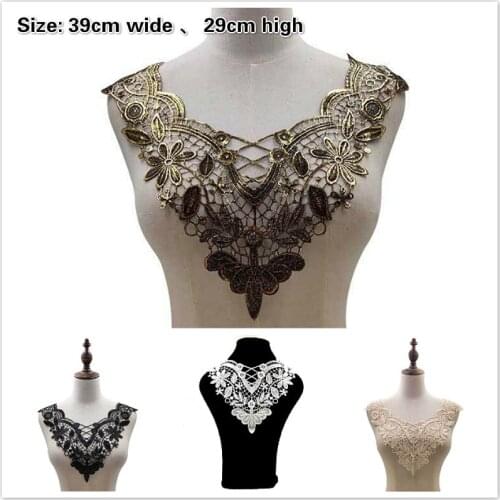 New Exquisite Water-soluble Embroidery Lace DIY Wedding Cheongsam Dress Corsage Collar Stickers Sexy V-neck Convenient Stitching