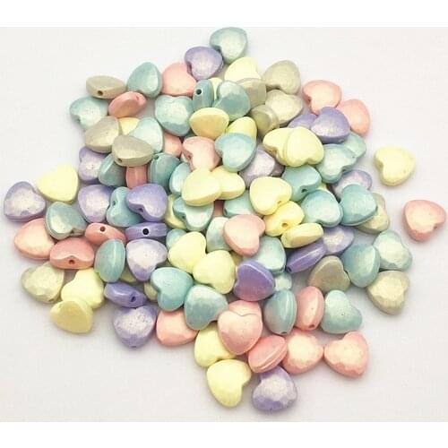 New Arrival! 12x11mm 1200pcs Acrylic Heart Stardust Beads for Necklace Earrings DIY Making Parts,hand Made Jewelry Accessories