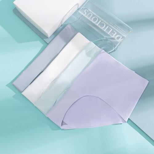 Solid Ladies Women Panties Ice Silk Underwear G String Traceless Panties Sexy Underwear Comfortable Breathable Panties