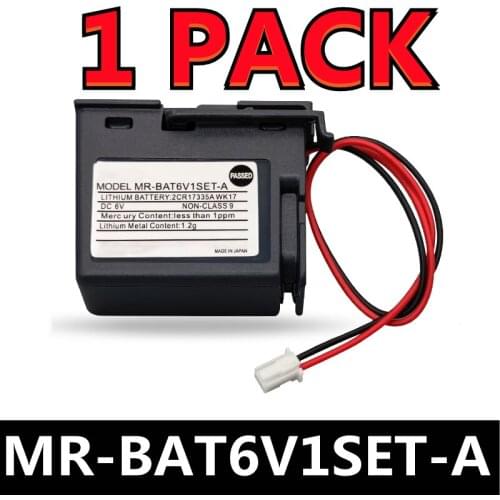1 PACK Original NEW MR-BAT6V1SET-A For Mitsubishi Servo 2CR17335A WK17 6V PLC Lithium Battery With Connectors