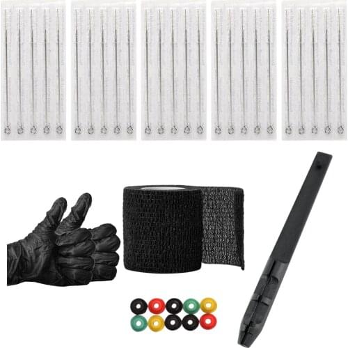 Hand Poke Pen DIY Hand Poke & Stick Tattoo Kit with Needles Bandage Tape for Tattoo Supplies Henna kit Pen Holder Tool Pimple