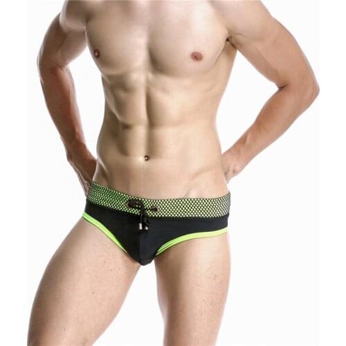 A121 SEOBEAN swimwear sexy low waist swim trunk shorts summer beach men swimsuit sunga swimming suit briefs male men board short