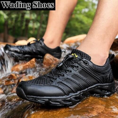 Outdoor Fast Dry Waterproof Wading Shoes Ultra Light Non-slip Water Sports Shoes Summer Hiking Mesh Breathable Fishing Aqua Shoe