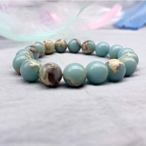 Vintage Amazonite Mala Strand Bracelets & Bangles For Women Men Natural Stone Wristband Beads Yoga Bracelet Gift 4mm 8mm 12mm