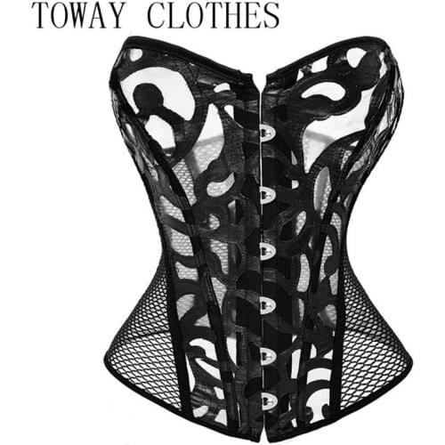 XS-6XL Corset Women Sexy Underbust Corset Waist Trainer Corset Shaper Plus Size Corpete Corselet Black