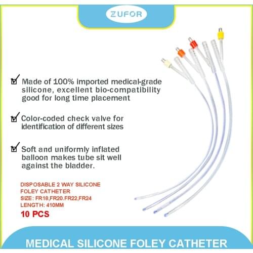 10pcs 2 way Medical Silicone Foley Catheter Urethral Sounds tube Mens urology condoms Catheter cleaner enema anal tube