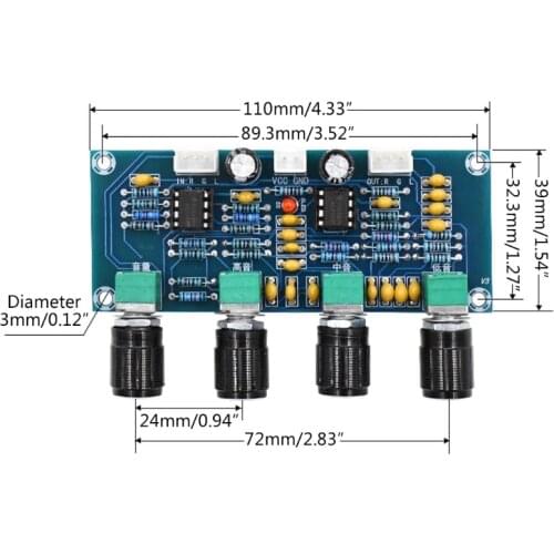 1XCB treble bass volume adjustment pre-amplifier Tone Controller For amplifier Board
