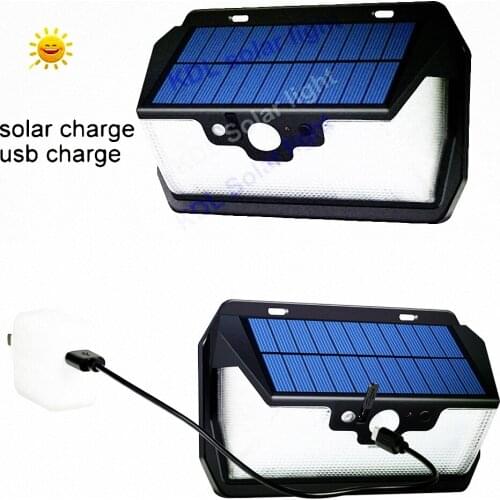 55 leds Solar light remote control radar 3 side lighting usb port smart switch Outdoor Garden Yard Emergency landscape door lamp