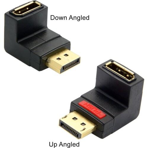 90 Degree DisplayPort Male to Female Extension Adapter Standard DP 4K
