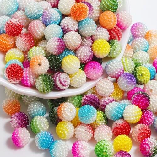 10mm Acrylic multi-colored Bayberry Beads Imitation Pearl Round Bead For DIY Necklace Europe Bracelet Jewelry Craft Making