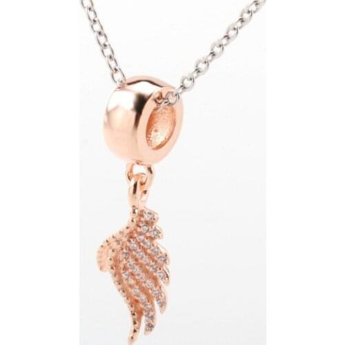 Authentic 925 Sterling Silver Charm New Creative Angel Wing Pendant Fit Pandora Women Bracelet & Necklace Diy Jewelry